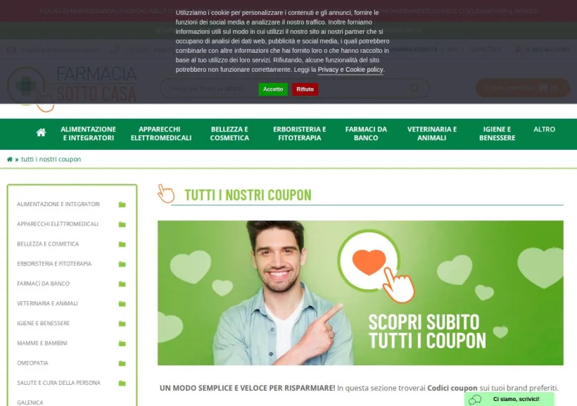 Schermata della pagina offerta di Farmacia Sotto Casa