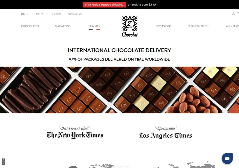 Schermata della pagina offerta di zChocolat.com