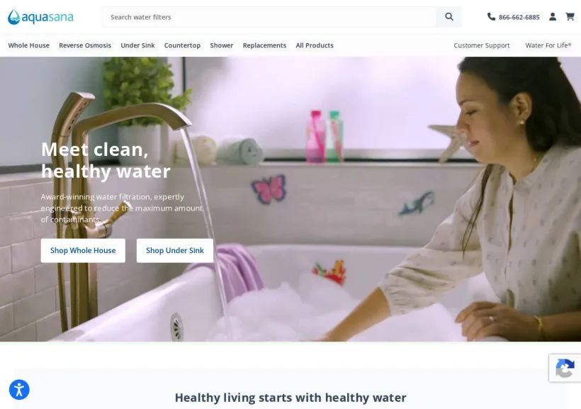 Schermata della pagina offerta di Aquasana Home Water Filters