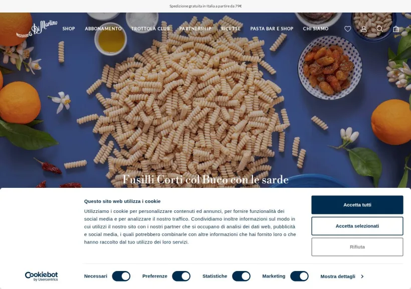 Schermata della pagina offerta di Pasta di Martino