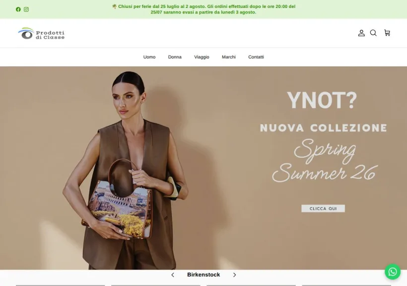 Schermata della pagina offerta di Prodotti di classe