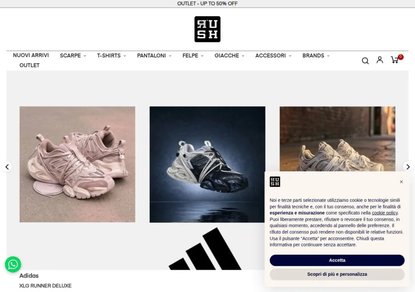 Schermata della pagina offerta di Rush Italy