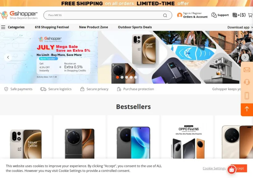 Schermata della pagina offerta di Gshopper