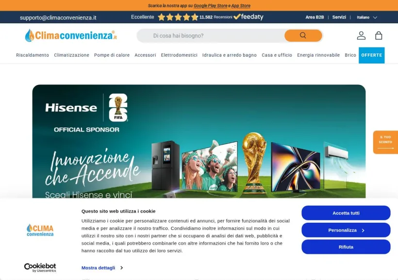 Schermata della pagina offerta di Climaconvenienza