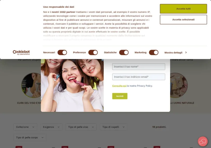 Schermata della pagina offerta di La Saponaria