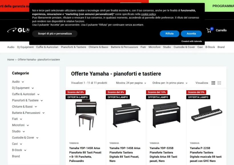 Schermata della pagina offerta di GLOBAL NET