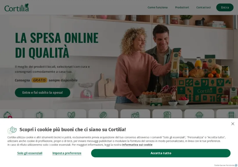 Schermata della pagina offerta di Cortilia