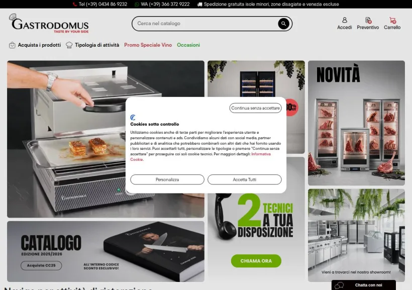 Schermata della pagina offerta di Gastrodomus