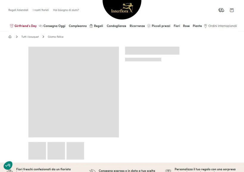 Schermata della pagina offerta di Interflora
