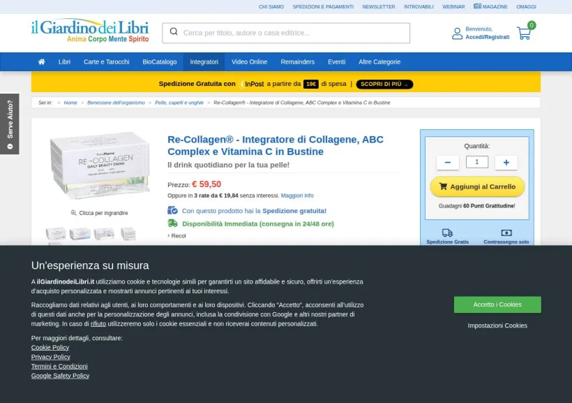 Schermata della pagina offerta di Il Giardino dei Libri