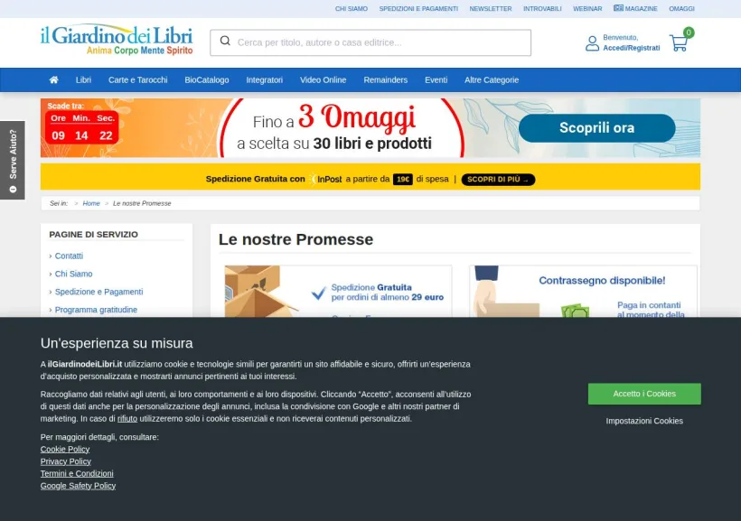 Schermata della pagina offerta di Il Giardino dei Libri