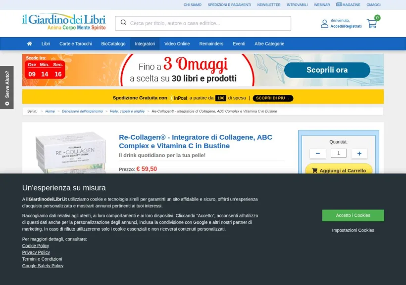 Schermata della pagina offerta di Il Giardino dei Libri