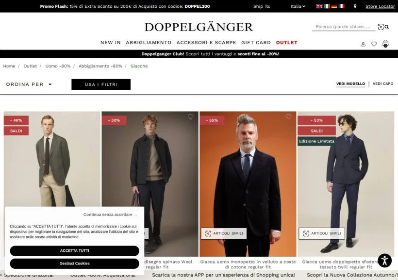 Schermata della pagina offerta di Doppelgänger