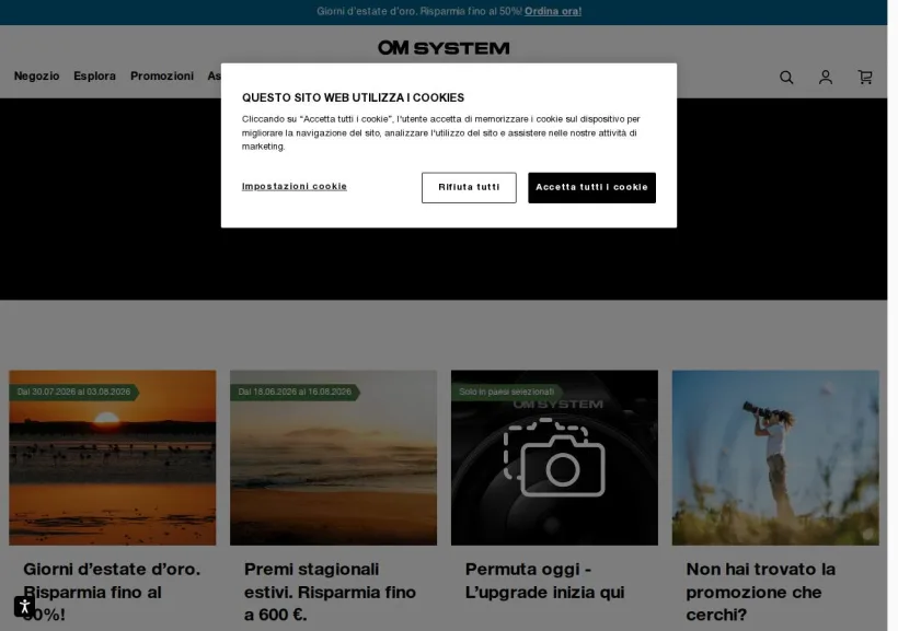 Schermata della pagina offerta di OMDS