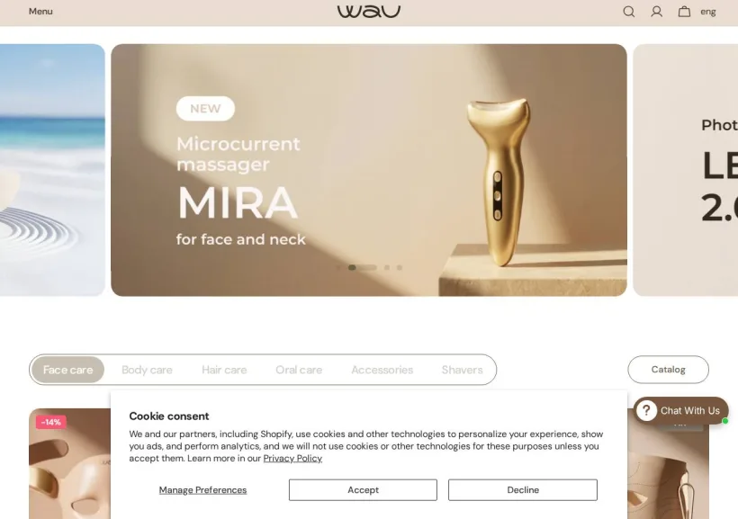 Schermata della pagina offerta di WAU