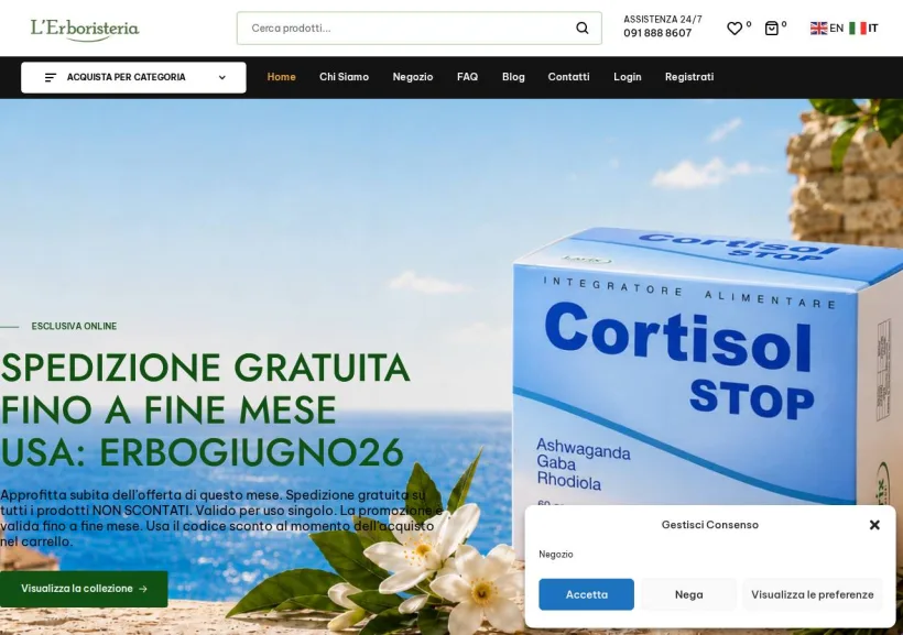 Schermata della pagina offerta di L'Erboristeria Monreale