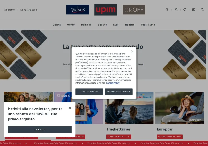 Schermata della pagina offerta di Upim