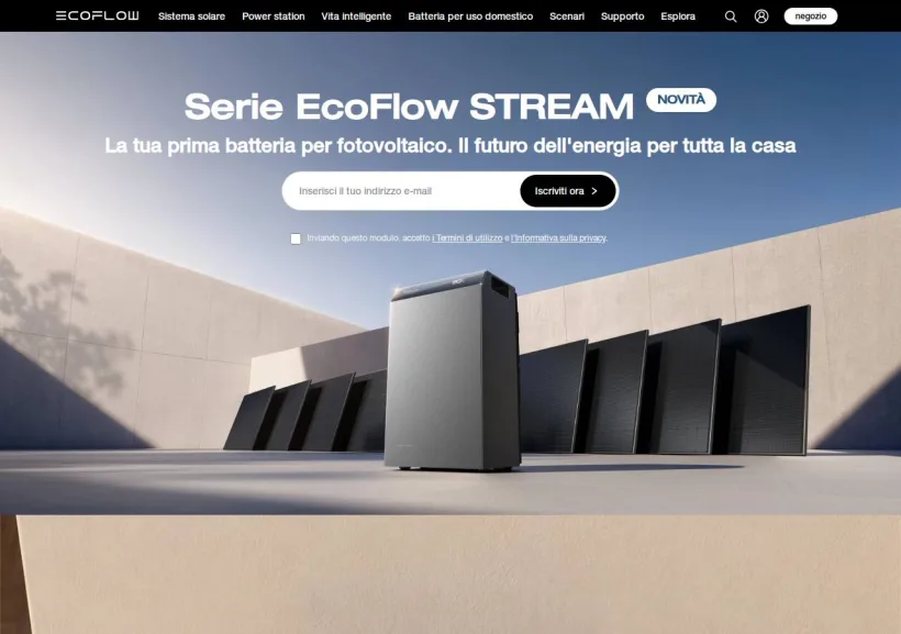 Schermata della pagina offerta di EcoFlow Italia
