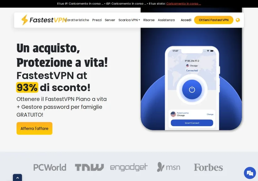 Schermata della pagina offerta di Fast Technology Limited
