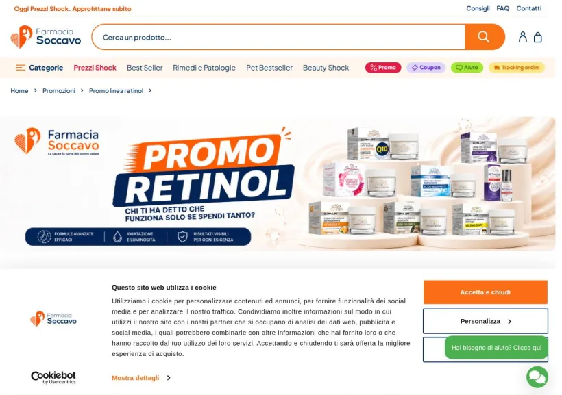 Schermata della pagina offerta di Farmacia Soccavo