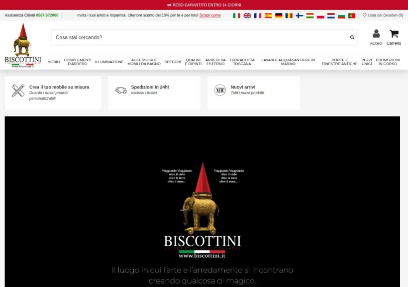 Schermata della pagina offerta di Biscottini