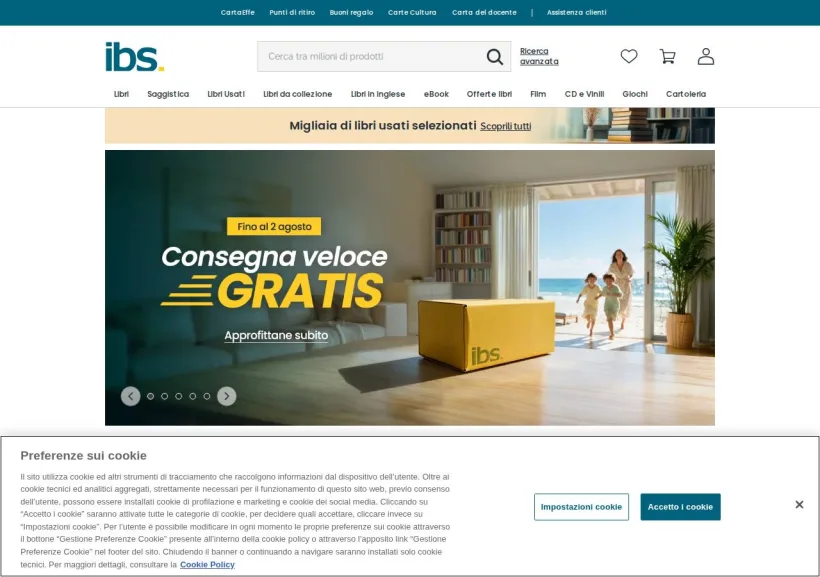 Schermata della pagina offerta di IBS