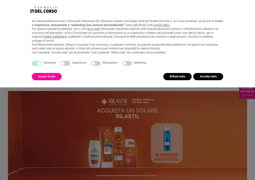 Schermata della pagina offerta di Farmacia del Corso