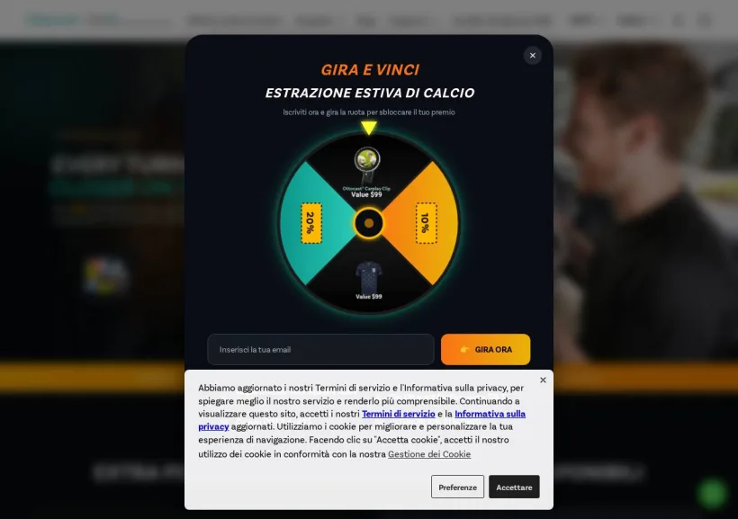 Schermata della pagina offerta di Ottocast