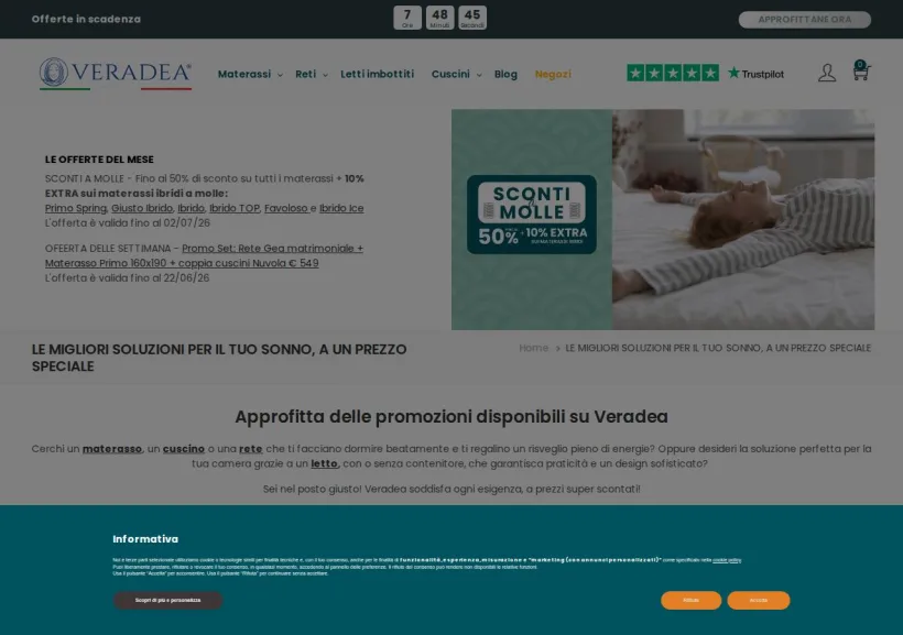 Schermata della pagina offerta di Veradea