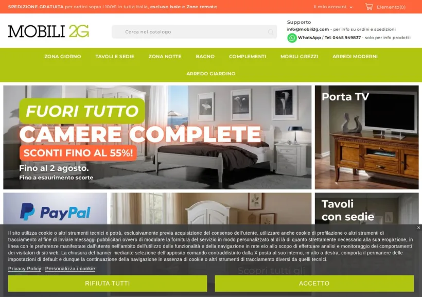 Schermata della pagina offerta di Mobili 2G
