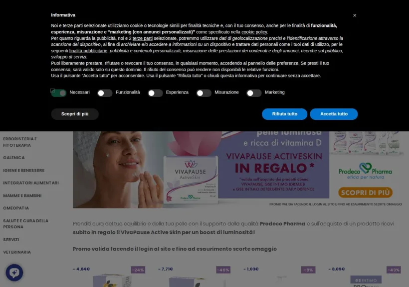 Schermata della pagina offerta di Farmacia Reale