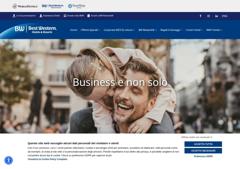 Schermata della pagina offerta di Best Western