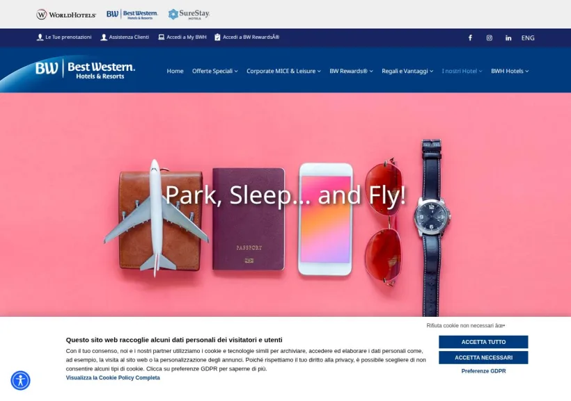 Schermata della pagina offerta di Best Western