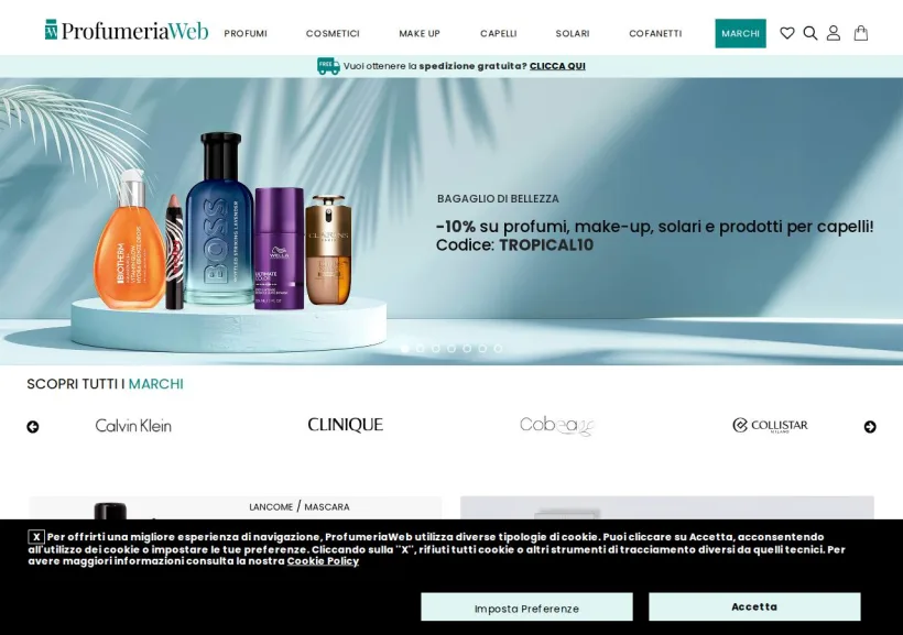 Schermata della pagina offerta di Profumeriaweb 