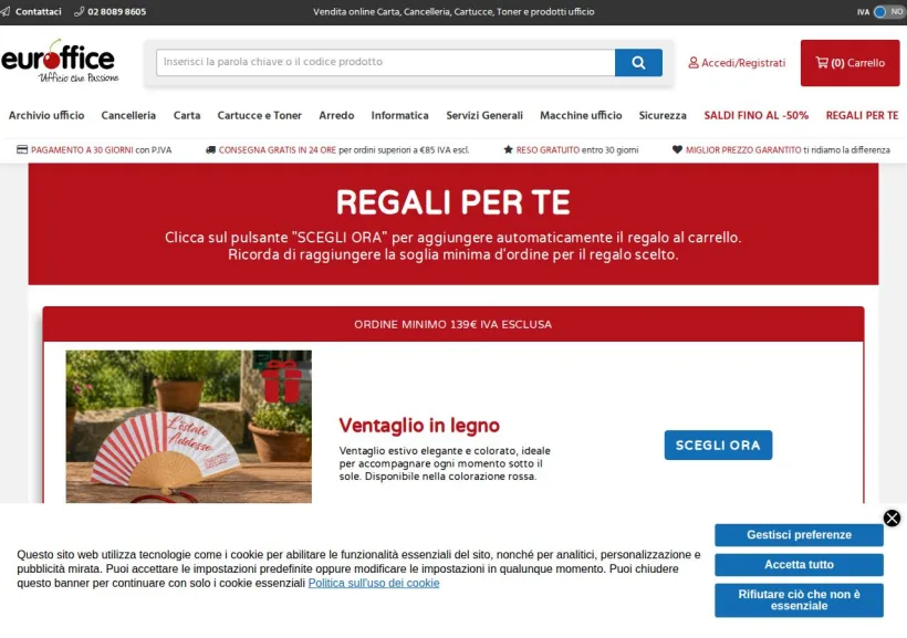 Schermata della pagina offerta di Euroffice