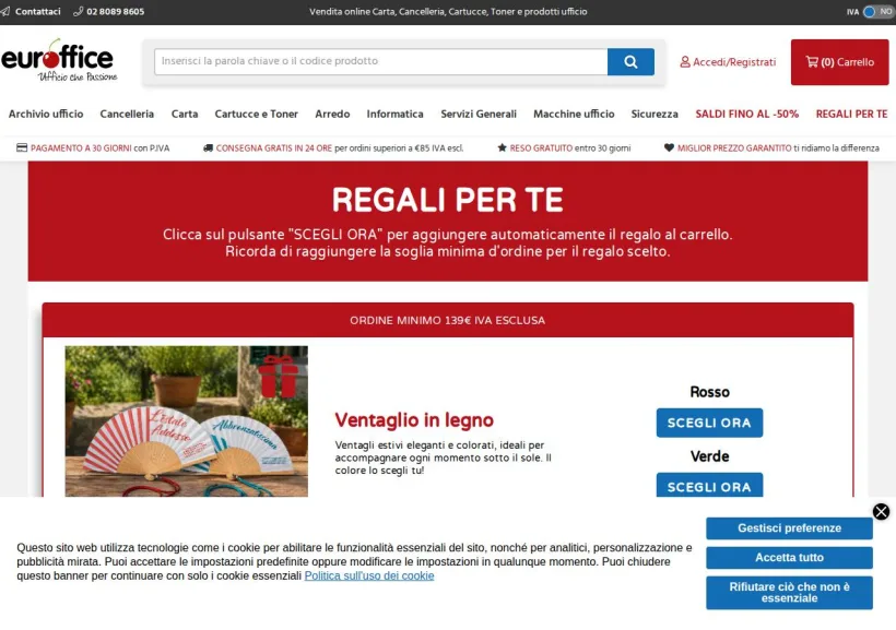 Schermata della pagina offerta di Euroffice