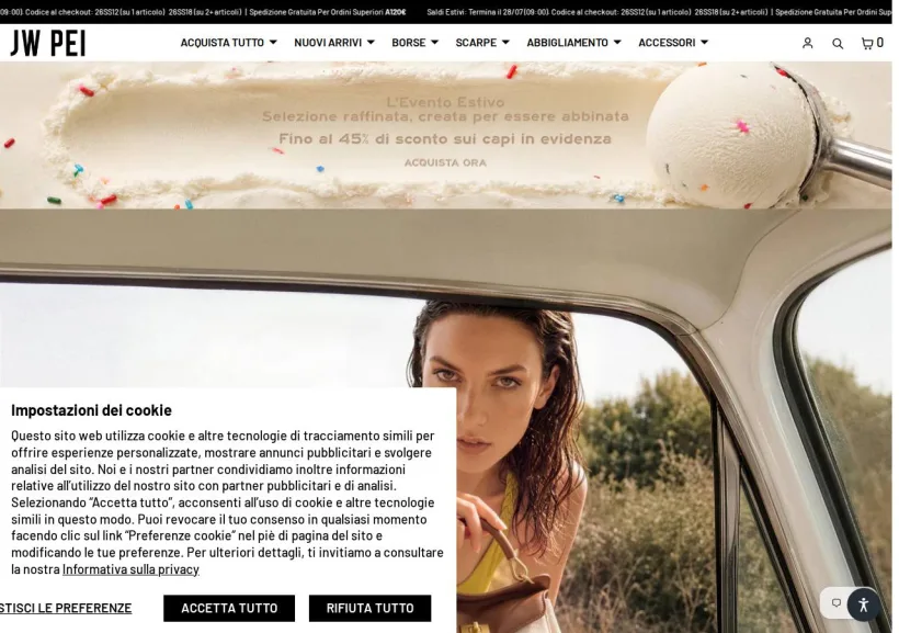 Schermata della pagina offerta di JW PEI