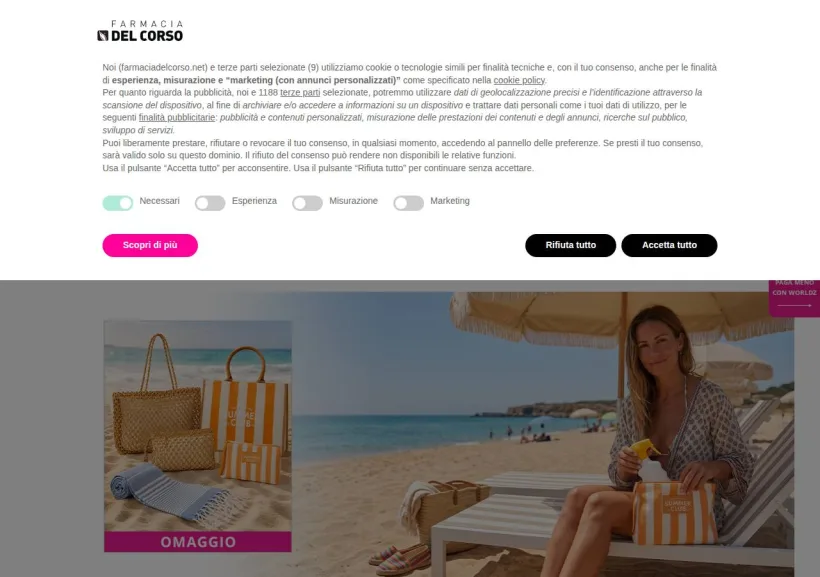 Schermata della pagina offerta di Farmacia del Corso