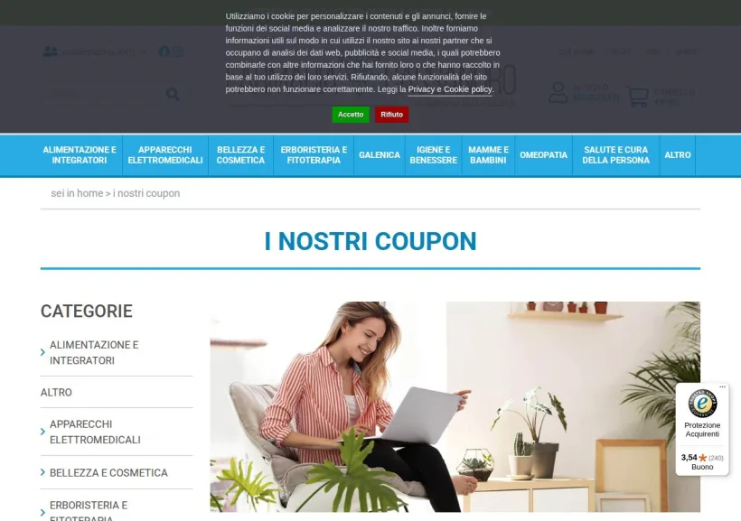 Schermata della pagina offerta di Farmacia Cassandro