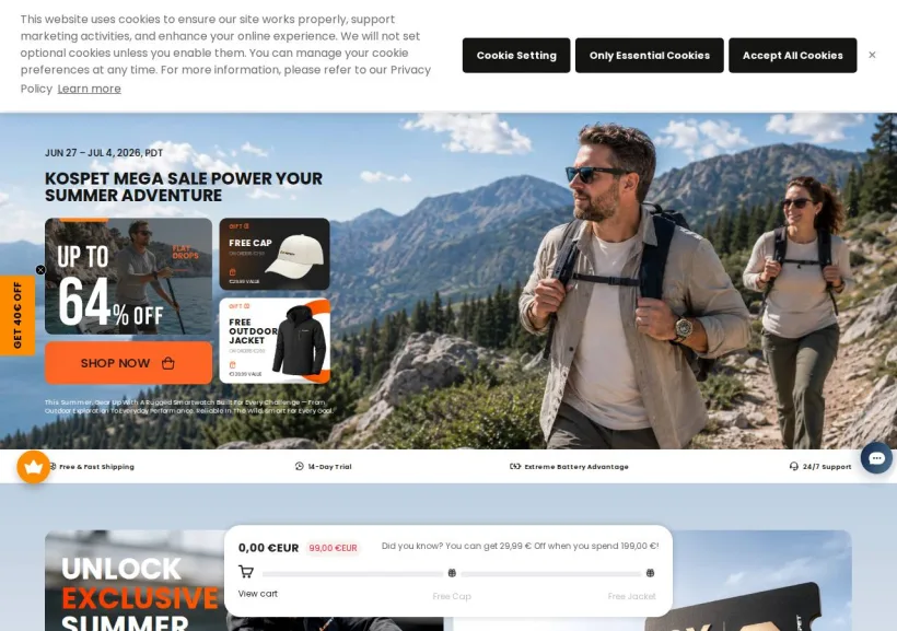 Schermata della pagina offerta di Kospet