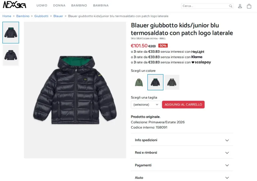 Schermata della pagina offerta di New Form