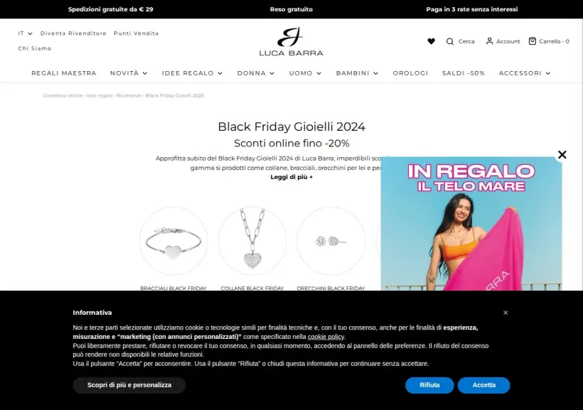 Schermata della pagina offerta di Luca Barra