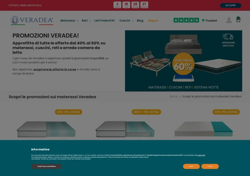 Schermata della pagina offerta di Veradea