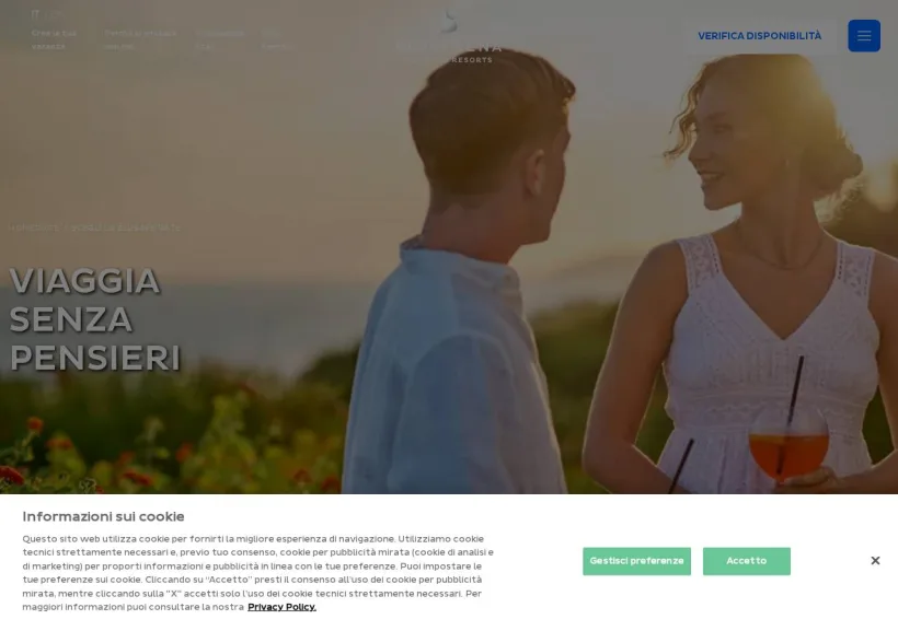 Schermata della pagina offerta di BLUSERENA