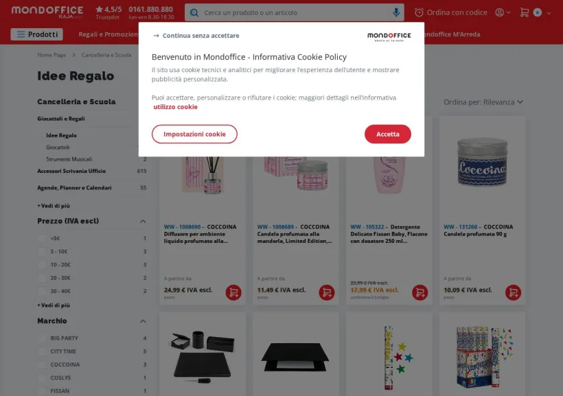 Schermata della pagina offerta di Mondoffice
