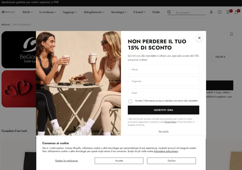 Schermata della pagina offerta di BeGood
