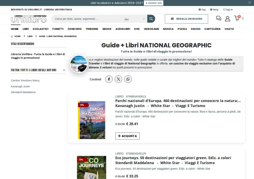 Schermata della pagina offerta di Unilibro