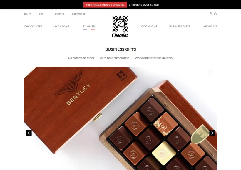 Schermata della pagina offerta di zChocolat.com