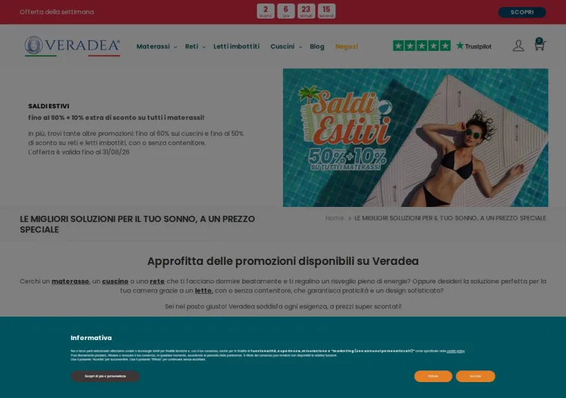 Schermata della pagina offerta di Veradea