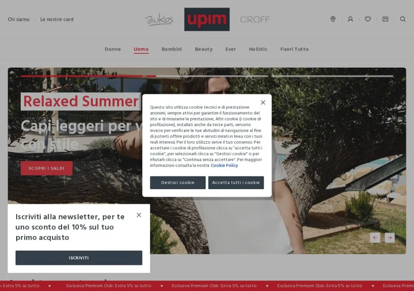 Schermata della pagina offerta di Upim